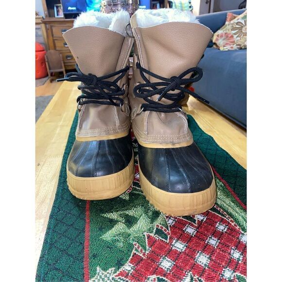 SOREL winter rubber fur boots size 8 mens - Picture 3 of 10